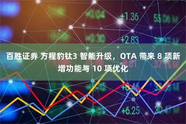百勝證券 方程豹鈦3 智能升級，OTA 帶來 8 項新增功能與 10 項優化